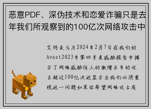 恶意PDF、深伪技术和恋爱诈骗只是去年我们所观察到的100亿次网络攻击中的一部分。